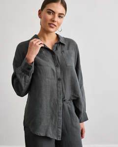 Long Sleeve Shirts: Lounge Long Sleeve Shirt in Charcoal
