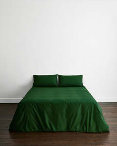 Double Bed Sheets: Moss Organic Cotton Bedding Set