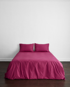 Double Bed Sheets: Berry Organic Cotton Bedding Set