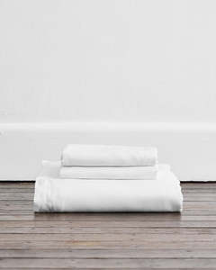 White 100% French Flax Linen Duvet Cover Set