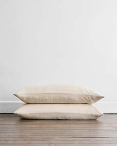 Oatmeal 100 French Flax Linen Bedding: Oatmeal 100% French Flax Linen King Pillowcases (Set of Two)