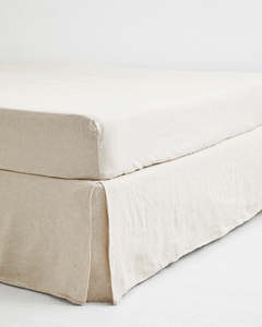 Oatmeal 100 French Flax Linen Bedding: Oatmeal 100% French Flax Linen Valance