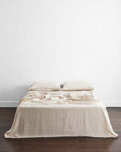 Oatmeal 100 French Flax Linen Bedding: Oatmeal 100% French Flax Linen Flat Sheet