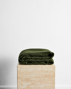 All: Olive 100% French Flax Linen Throw