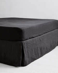 Charcoal 100% French Flax Linen Valance
