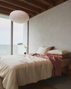 Crème, Pink Clay & Terracotta 100% French Flax Linen Bedding Bundle