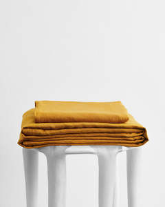 Bedroom Glow Up: Turmeric 100% French Flax Linen Sheet Set