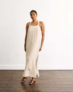 Under 200: Boulevard Linen Maxi Dress in Oatmeal