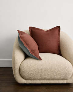 Cacao & Lagoon 100% French Flax Linen Cushion Cover
