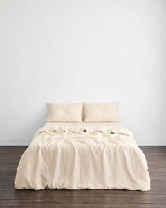 Searchspring Test Collection: Crème 100% French Flax Linen Bedding Set