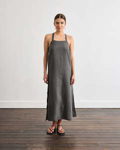 Bestsellers: Boulevard Linen Maxi Dress in Charcoal
