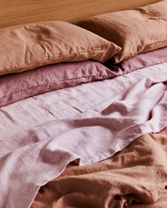 Bestsellers: Terracotta, Rosewater & Lavender 100% French Flax Linen Bedding Bundle