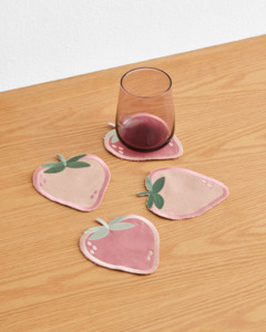 Les Fruits Fraise Coasters (Set of Four)