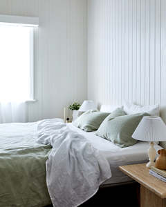 Sage & White 100% French Flax Linen Bedding Bundle