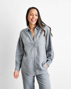 Mineral 100% French Flax Linen Long Sleeve Shirt