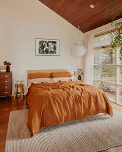 Rust & Terracotta 100% French Flax Linen Bedding Bundle