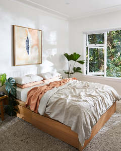 Emily Ko Edit: Oatmeal & Terracotta 100% French Flax Linen Bedding Bundle