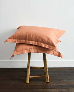 Hazelnut 100 French Flax Linen Bedding: Hazelnut Quilted Pillowcases (Set of Two)