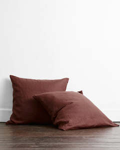Cacao 100 French Flax Linen Bedding: Cacao 100% French Flax Linen European Pillowcases (Set of Two)