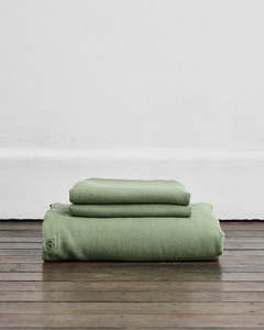 Fathers Day Edit: Pistachio 100% French Flax Linen Duvet Cover Set