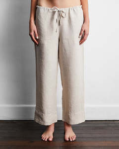 Sleepwear: Oatmeal 100% French Flax Linen Pants