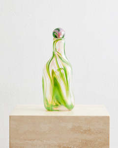 Plates Cutlery: Upstate Handblown Mezcal Bottle in Watermelon