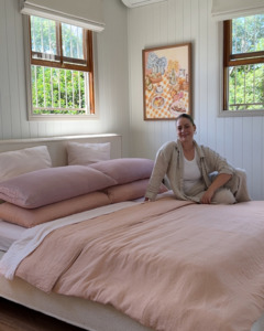 Terracotta 100 French Flax Linen Bedding: Autumn Terracotta, Rosewater & Lavender 100% French Flax Linen Bedding Bundle
