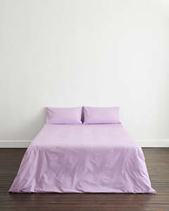 Double Bed Sheets: Violet 100% Organic Cotton Bedding Set