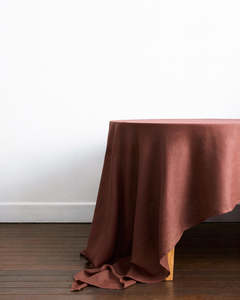 Tableware: Cacao 100% French Flax Linen Tablecloth