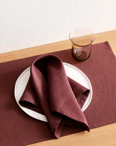 Tableware: Cacao 100% French Flax Linen Napkins (Set of Four)