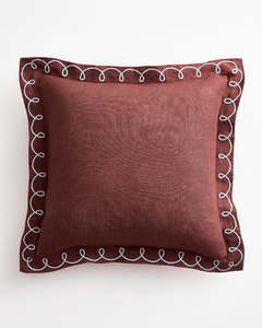 Cacao & Coast 100% French Flax Linen Swirl Cushion Cover