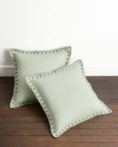 Sage & Olive 100% French Flax Linen Swirl European Pillowcases (Set of Two)