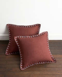 Cacao & Coast 100% French Flax Linen Swirl European Pillowcases (Set of Two)