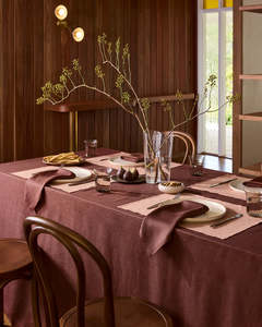Introducing Cacao Hazelnut: Cacao & Hazelnut 100% French Flax Linen Table Bundle