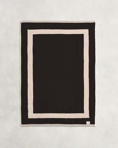 Oatmeal & Charcoal Two-Toned 100% Cotton Terry Bath Mat