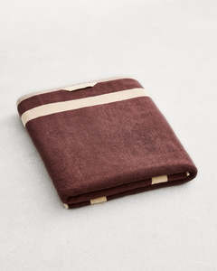 Crème & Cacao Two-Toned 100% Cotton Terry Bath Sheet