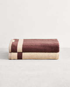 Crème & Cacao Two-Toned 100% Cotton Terry Bath Sheets (Set of Two)