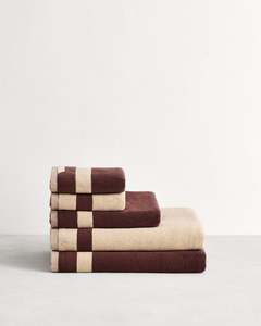 Crème & Cacao Two-Toned 100% Cotton Terry Bath Sheet Bundle