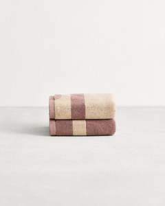 Lavender & Crème Two-Toned 100% Cotton Terry Hand Towels (Set of Two)