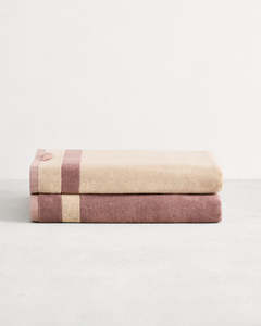 Lavender & Crème Two-Toned 100% Cotton Terry Bath Sheets (Set of Two)