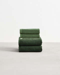 All: Moss 100% Cotton Terry Hand Towels & Face Washers Bundle