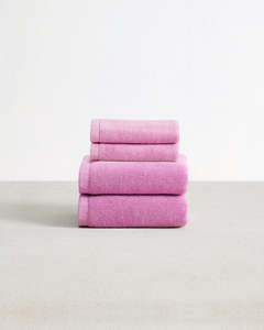 All: Bubblegum 100% Cotton Terry Hand Towels & Face Washers Bundle