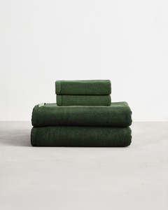 Moss 100% Cotton Terry Bath Towels & Face Washers Bundle