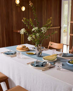 Table Bundles: White & Lagoon 100% French Flax Linen Table Bundle
