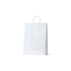 White Kraft Carry Bags: White Kraft Midi