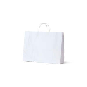 White Kraft Carry Bags: White Kraft Midi Btq