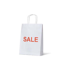 White Kraft Small Paper Bag with Sale Printing