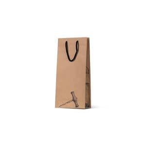 Specialty Wine Bags: Brown Kraft Corkscrew Double Wine Bag