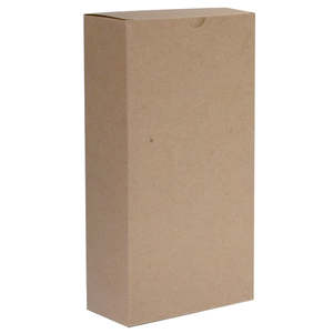 Wine Bottle Carriers: Wine 2 Bottle Box Natural Kraft 178x89x343mm