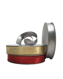 Shimmer Satin: Shimmer Satin 15mm X 25mtrs Red